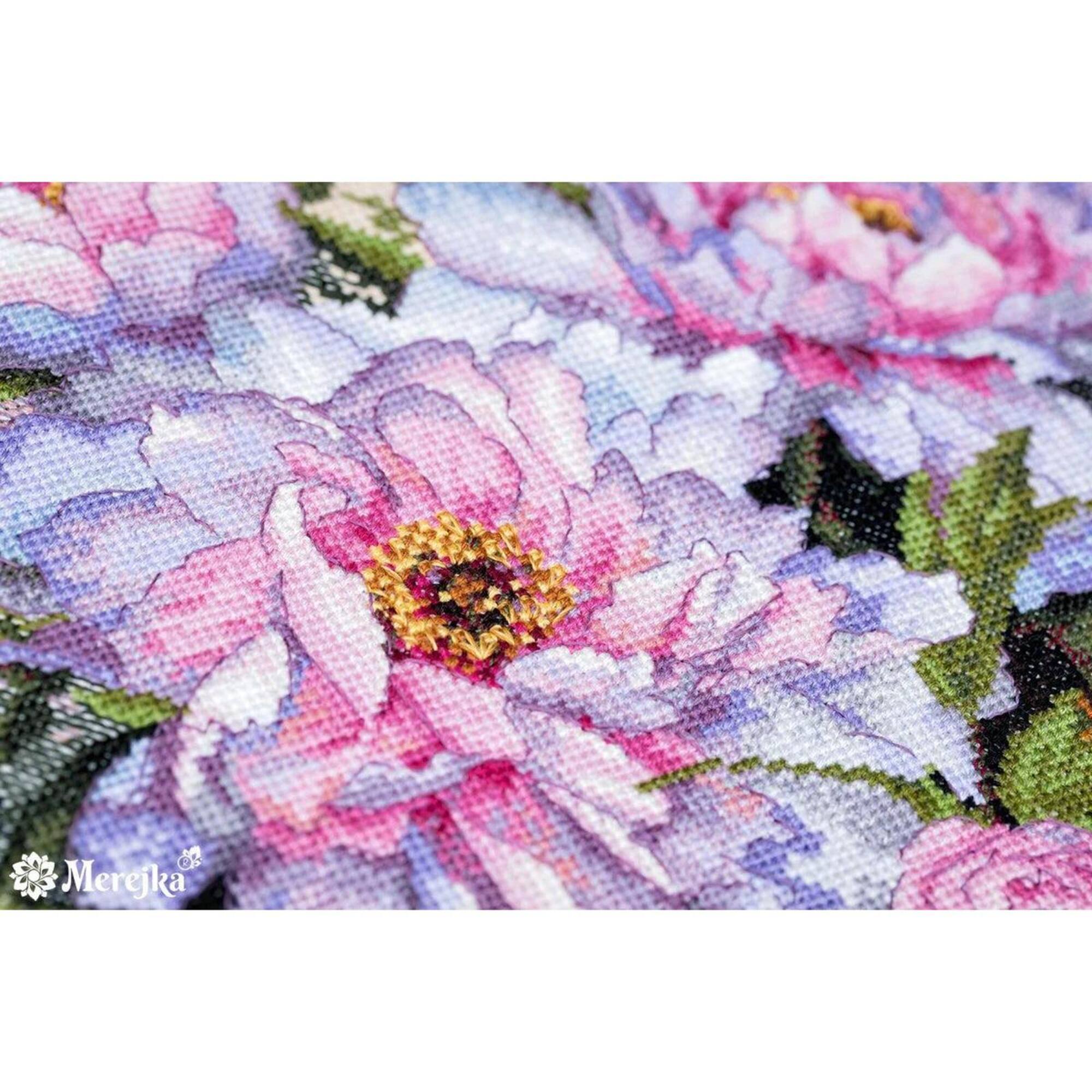 Merejka Tender Peonies Counted Cross Stitch Kit
